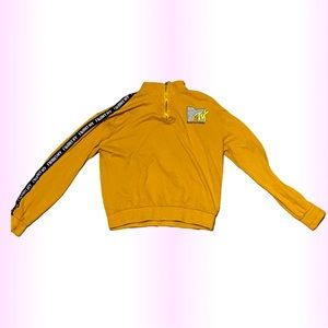 Mustard yellow MTV Retro sweartshirt size small 1/4 zip small